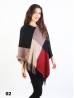 Color Block Poncho W/ Fringes